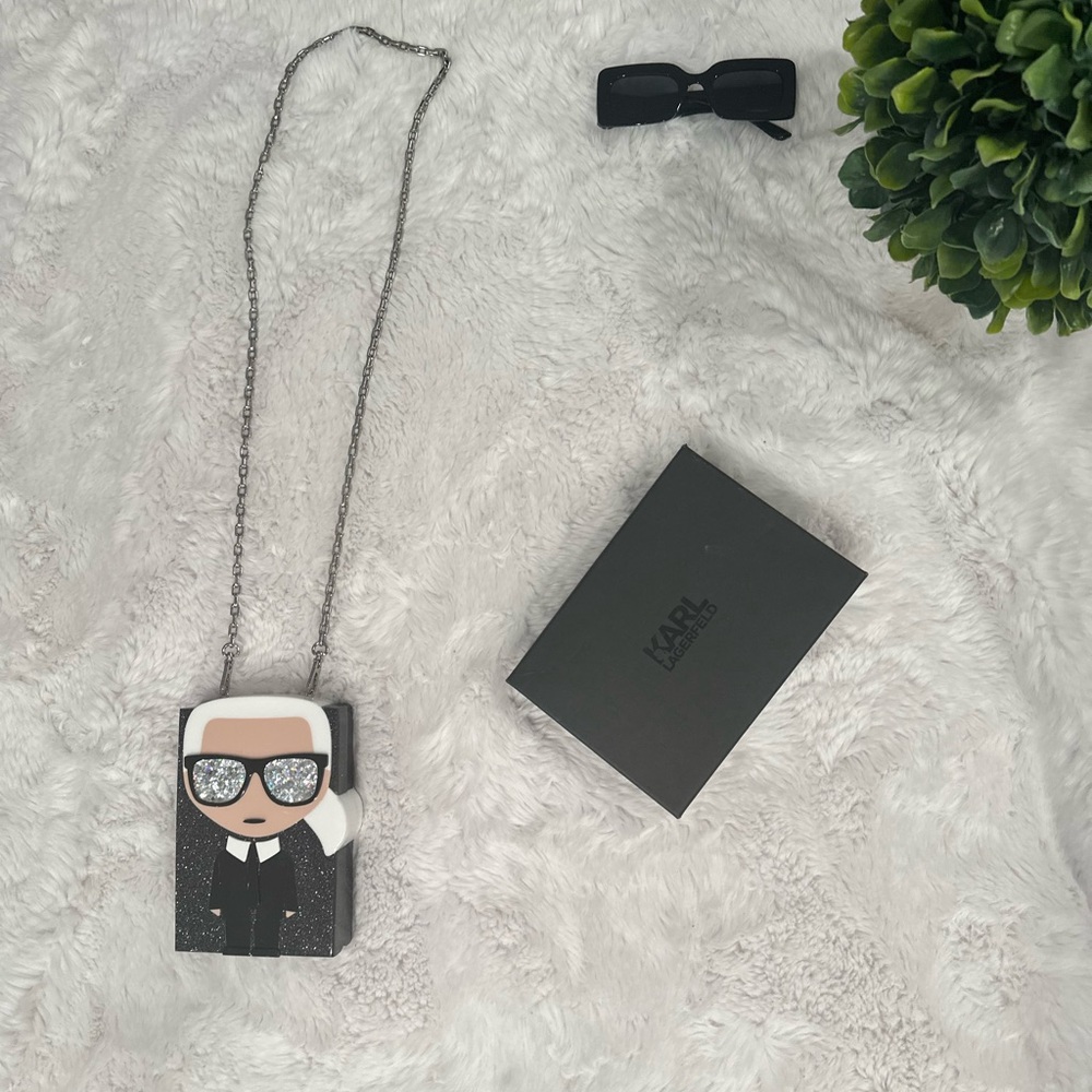 Karl Lagerfeld Black and White Character Crossbody Bag